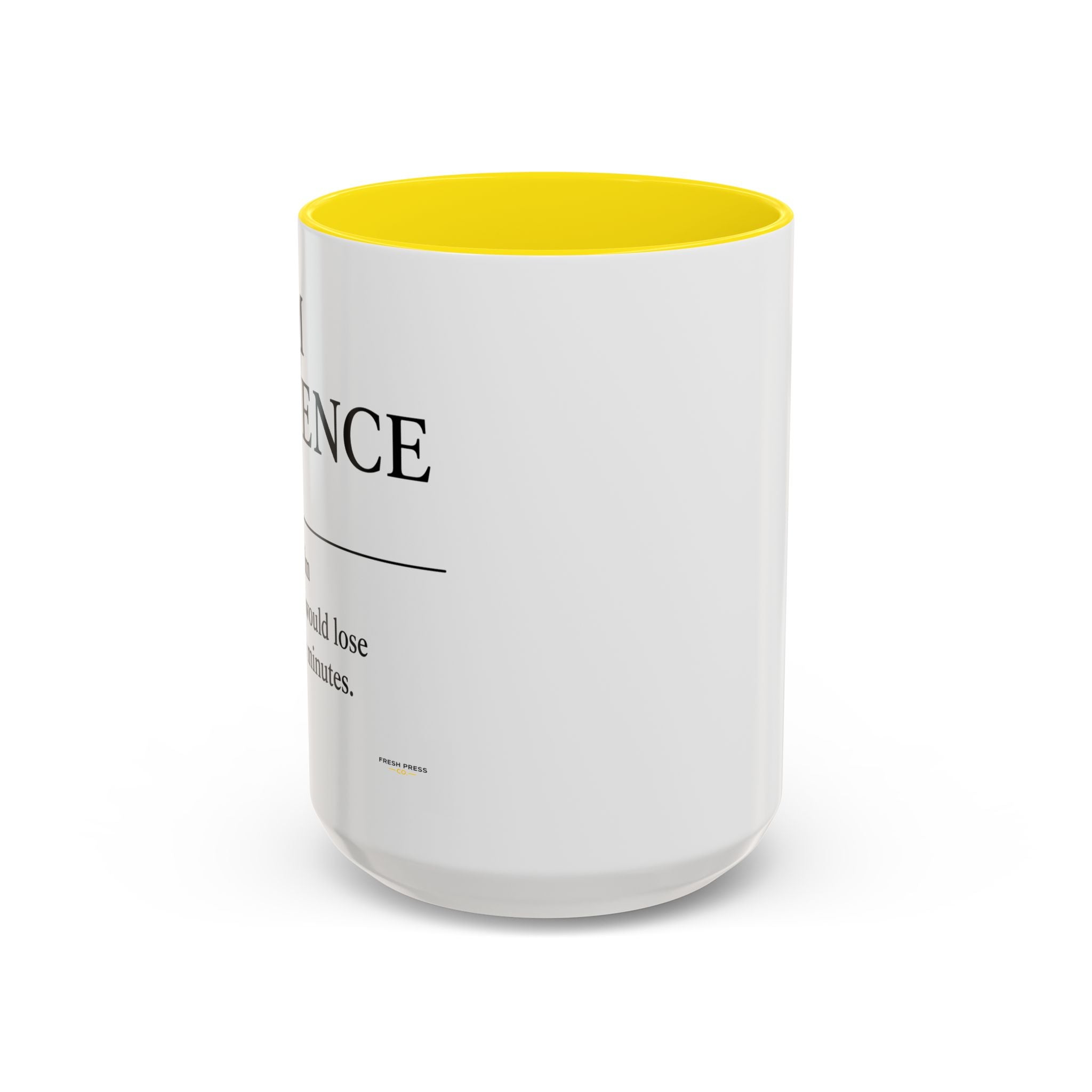 Stay Pressed Coffee Mug — Funny Espresso Emoji Accent Ceramic Mug (11/15oz)