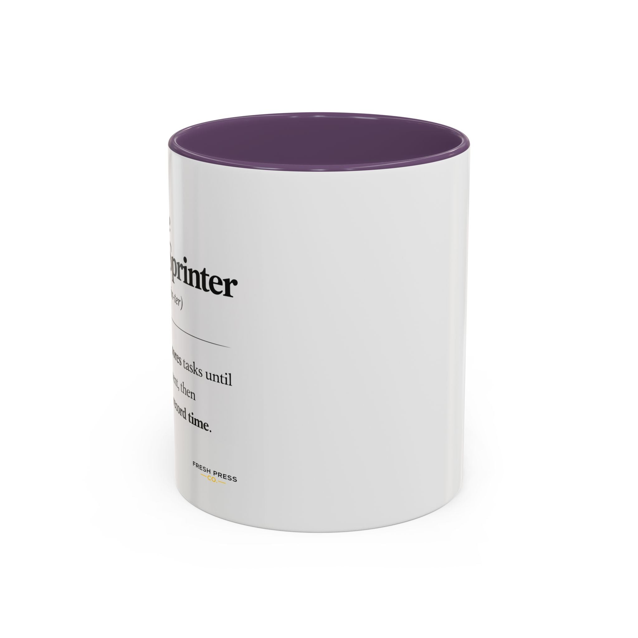 "The Deadline Sprinter" Coffee Mug — Funny Espresso Barista Accent Mug (11/15oz)