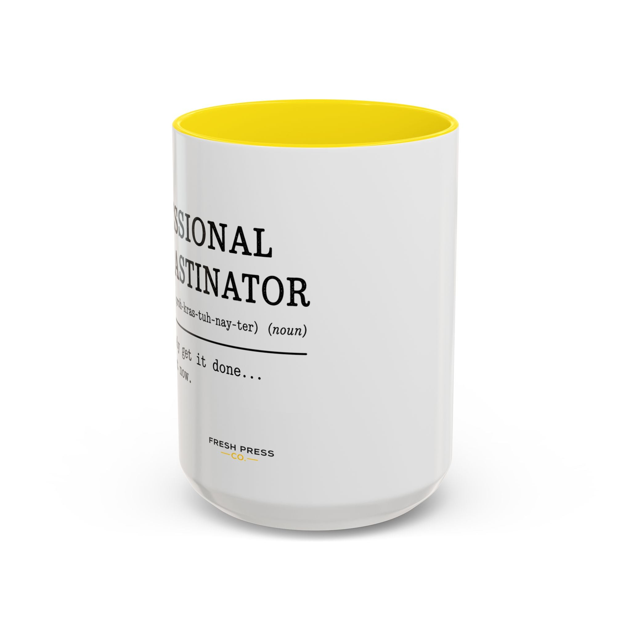 "Professional Procrastinator" Accent Coffee Mug — Funny Student Gift (11/15oz)