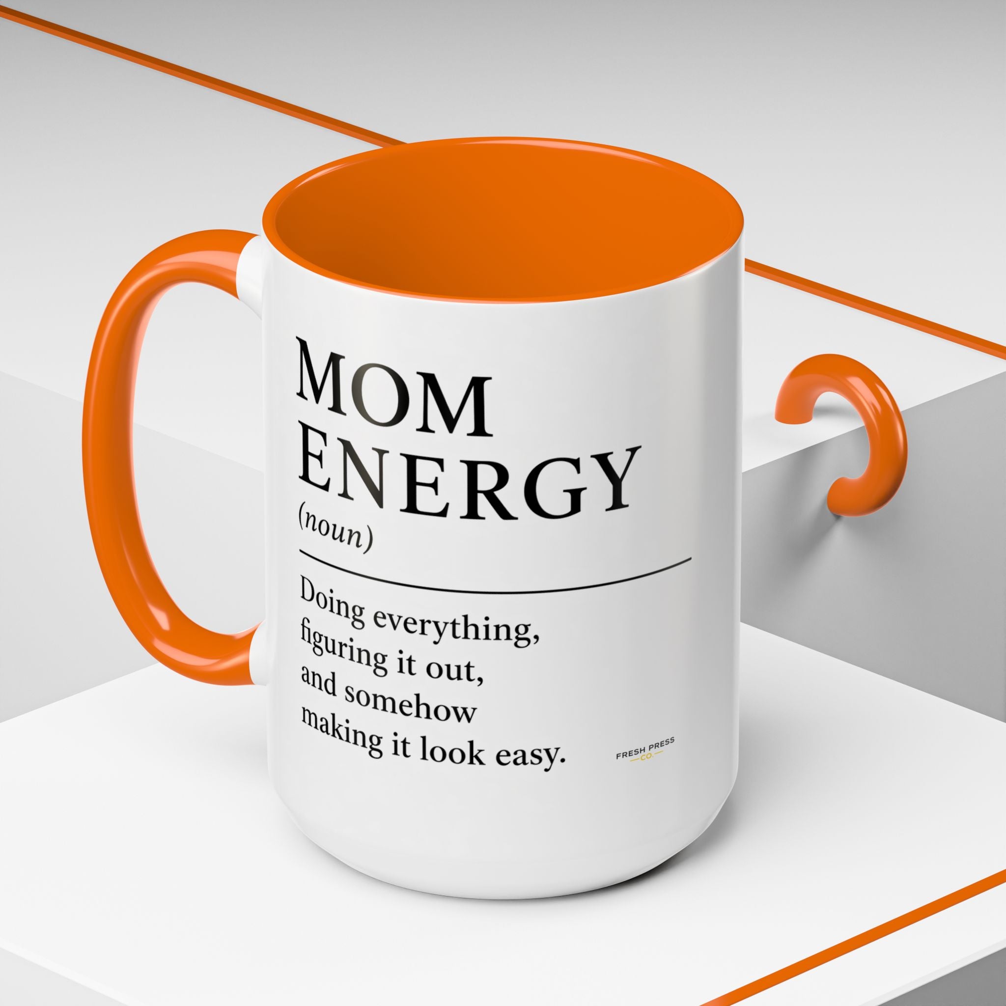 "Mom Energy" Coffee Mug —  Accent Mug (11/15oz)