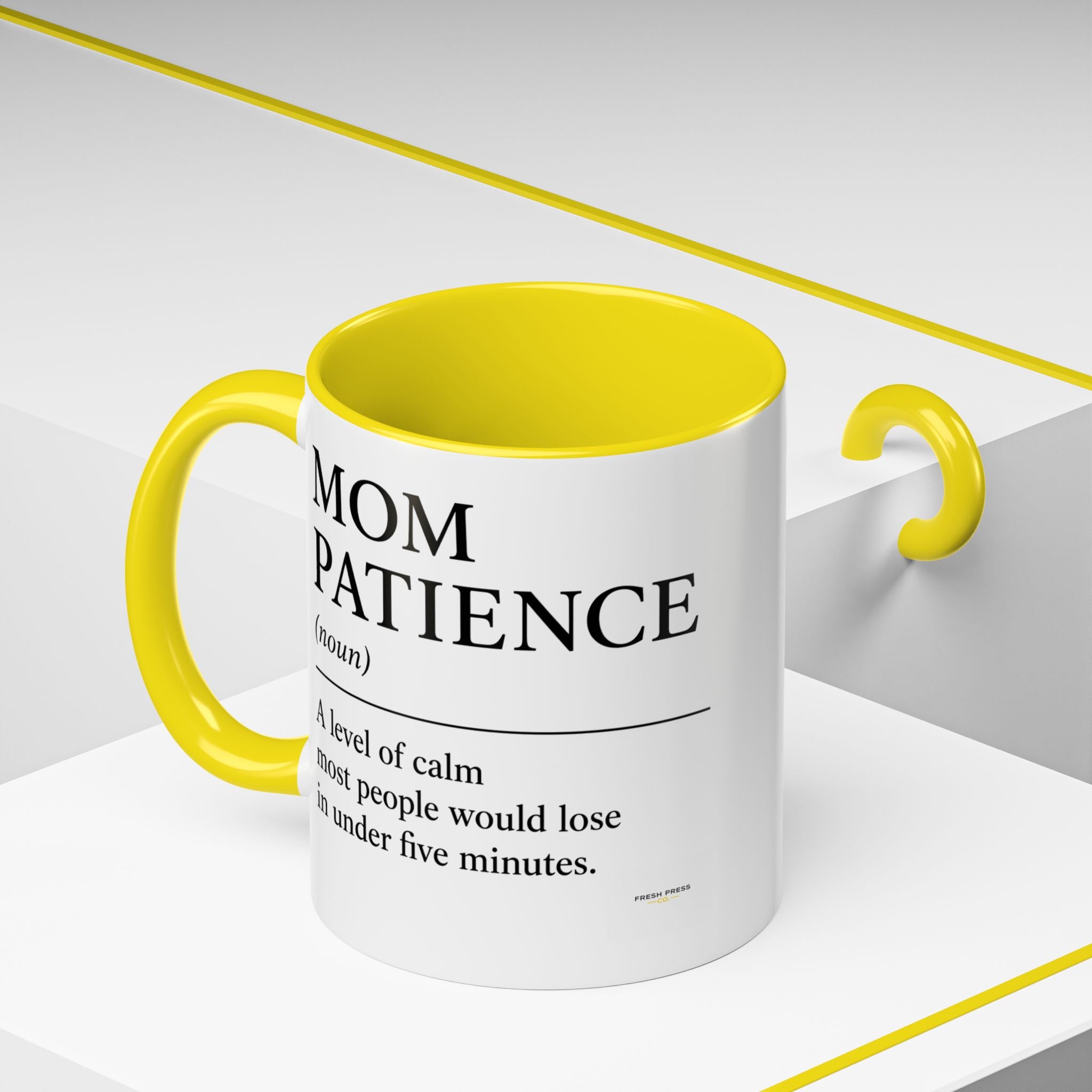 Stay Pressed Coffee Mug — Funny Espresso Emoji Accent Ceramic Mug (11/15oz)
