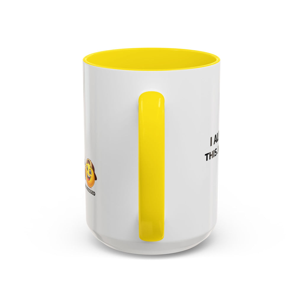 "I almost quit this job everyday" Espresso Mug — Funny Coffee Emoji Accent Mug (11/15 oz)