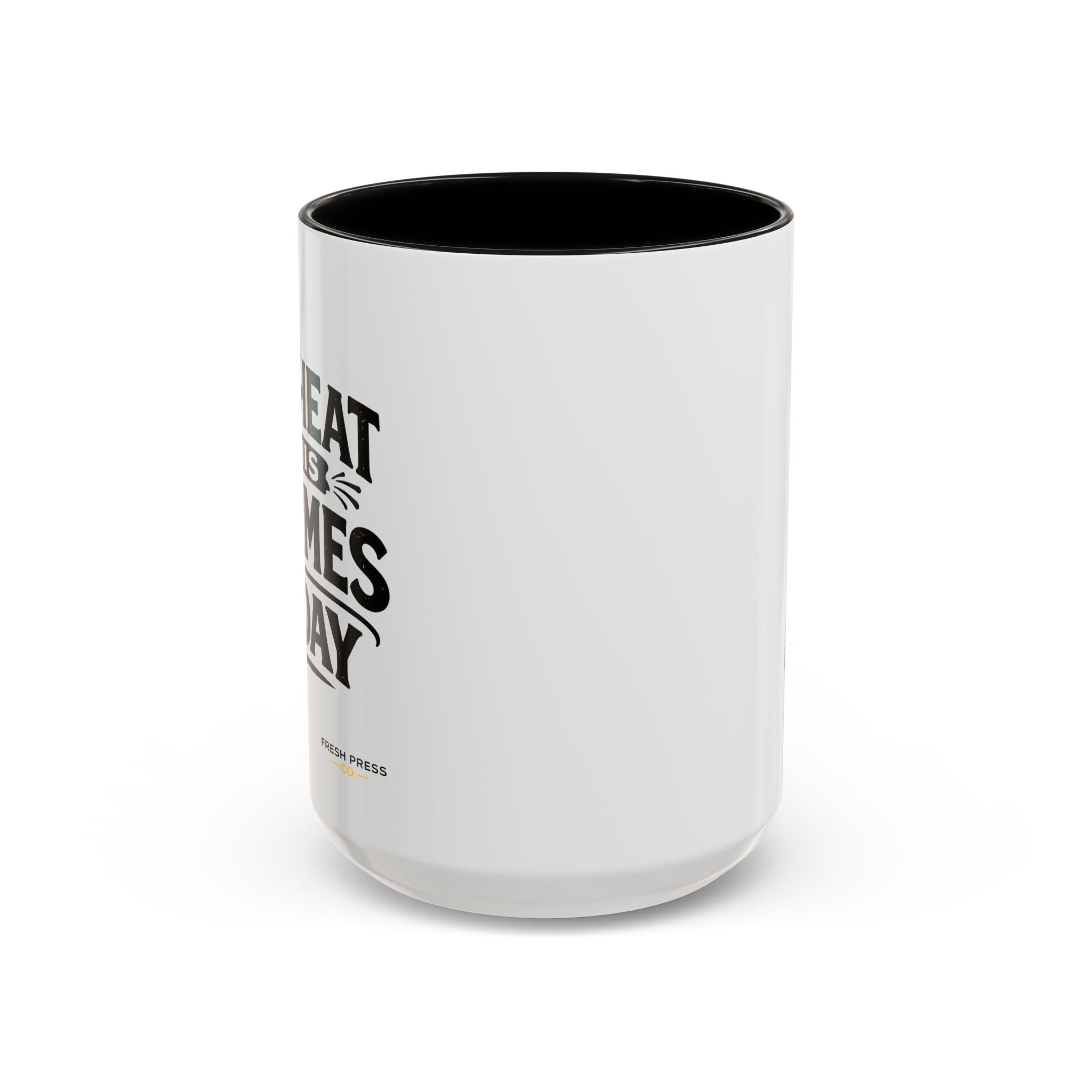 "I Reheat This Four Times A Day" Coffee Mug — Fun Espresso Emoji Accent Mug (11/15oz)
