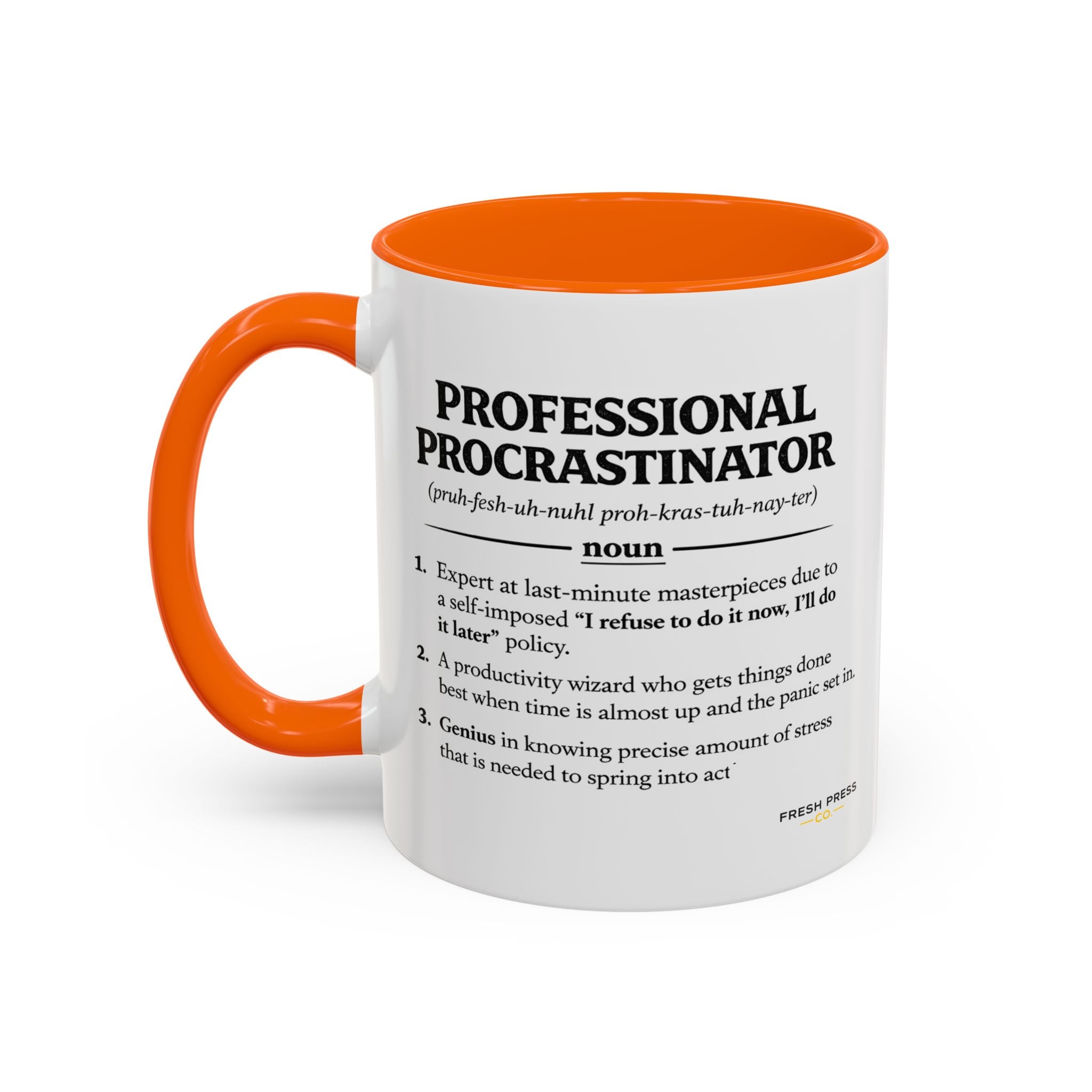 "Professional Procrastinator" Coffee Mug - accent Mug (11/15 oz)