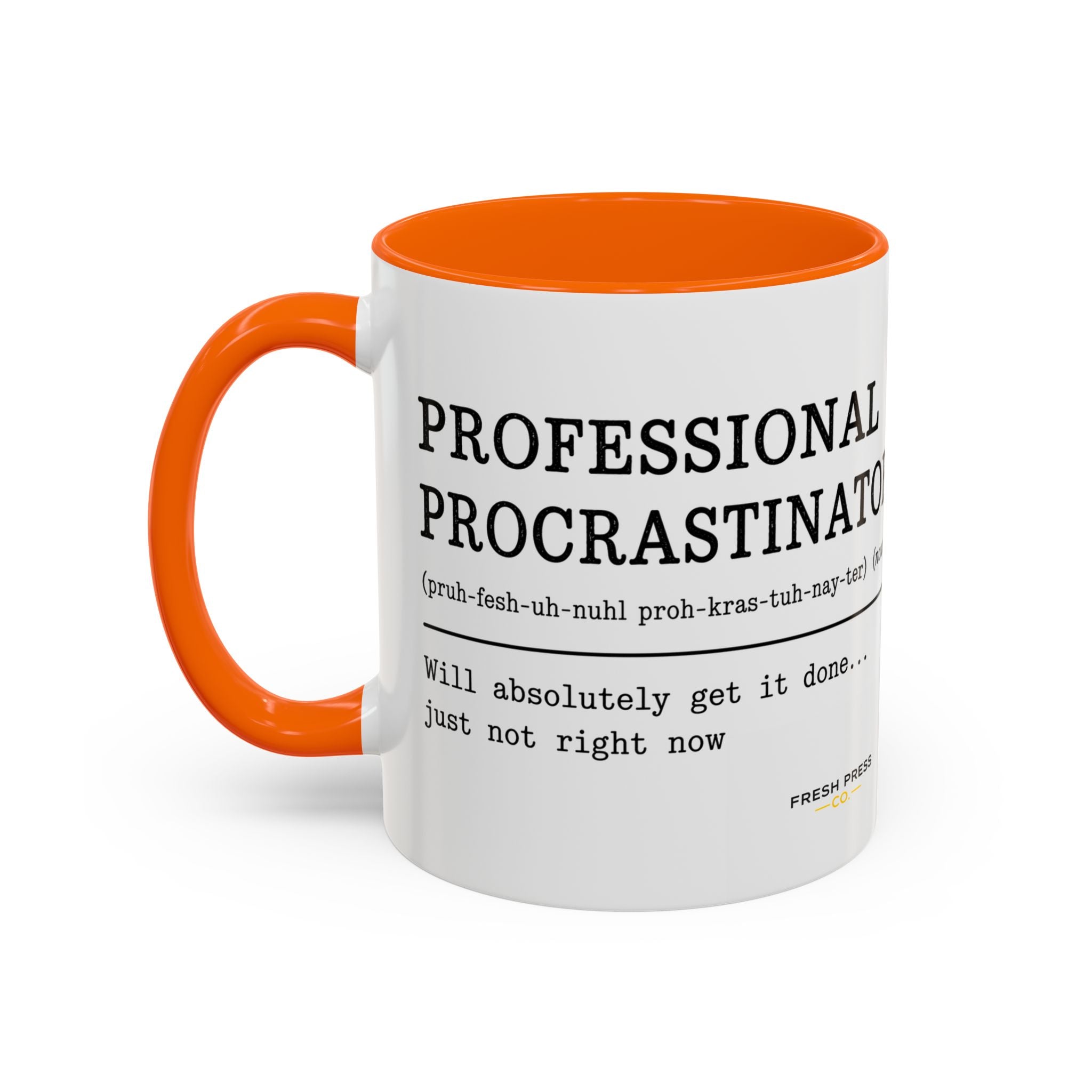 "Professional Procrastinator" Accent Coffee Mug — Funny Student Gift (11/15oz)