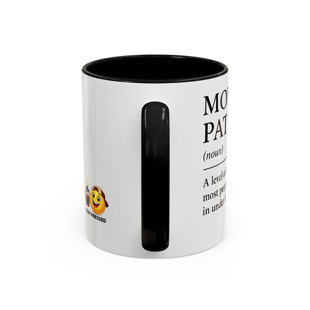 Stay Pressed Coffee Mug — Funny Espresso Emoji Accent Ceramic Mug (11/15oz)