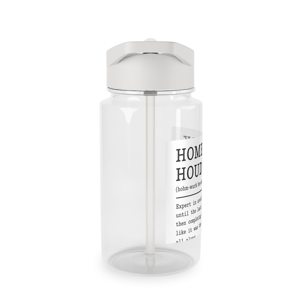 "Homework Houdini" Tritan Water Bottle – Funny Student Definition Bottle with Straw Lid