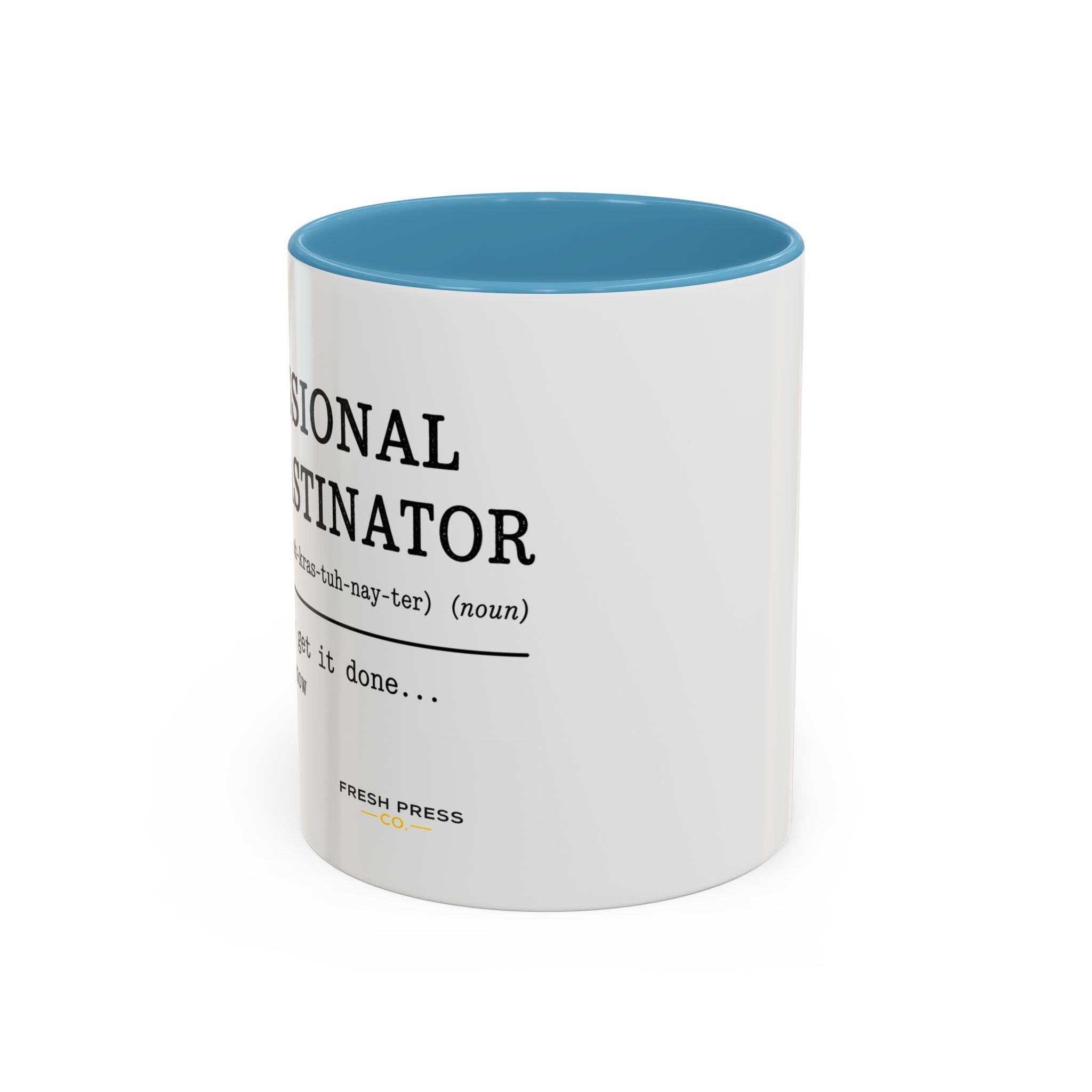 "Professional Procrastinator" Accent Coffee Mug — Funny Student Gift (11/15oz)