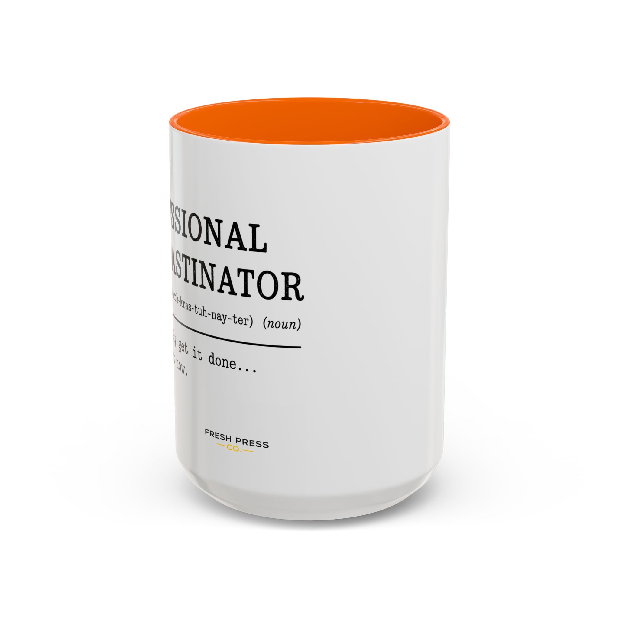 "Professional Procrastinator" Accent Coffee Mug — Funny Student Gift (11/15oz)