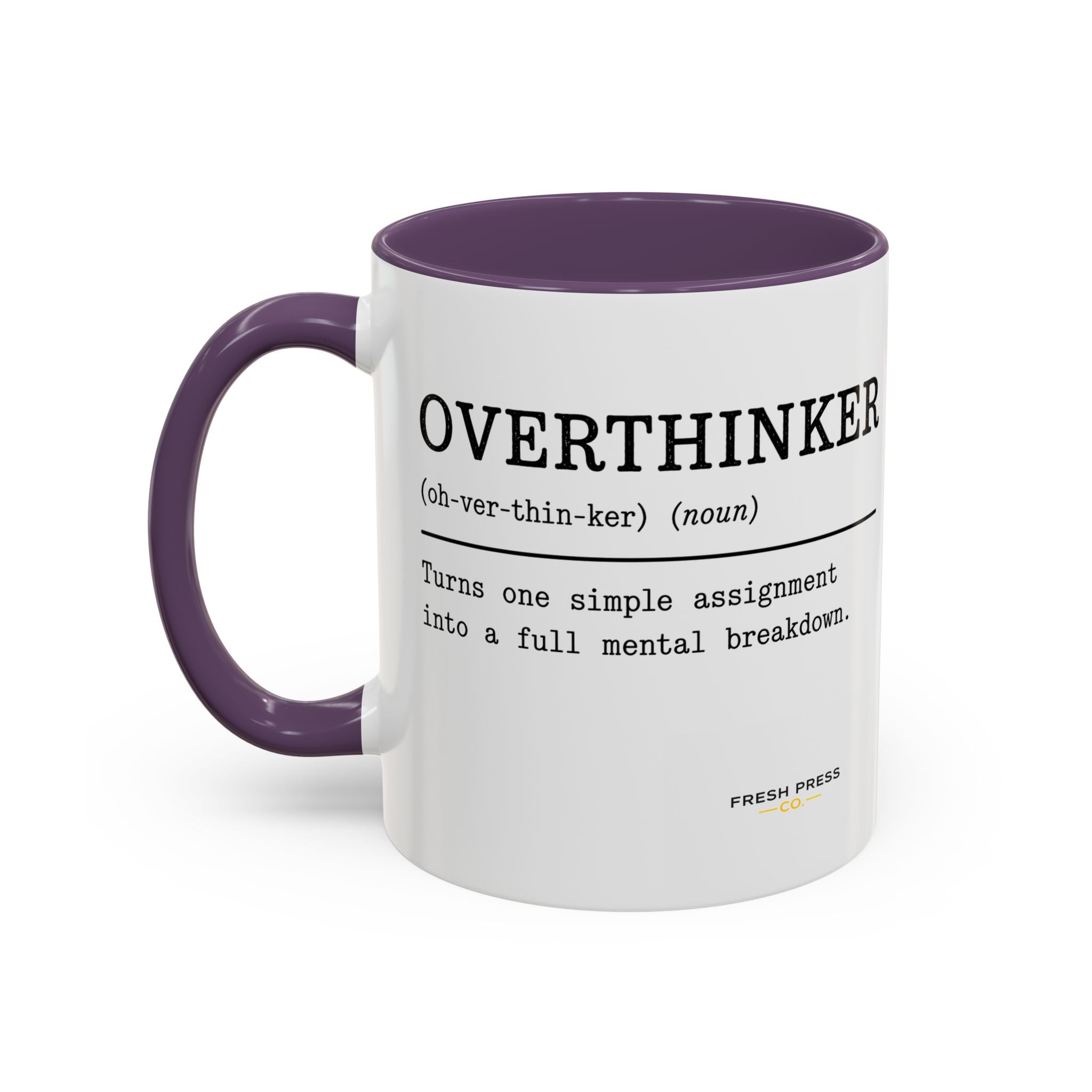 "Overthinker" Coffee Mug — Funny Accent Mug (11/15 oz)