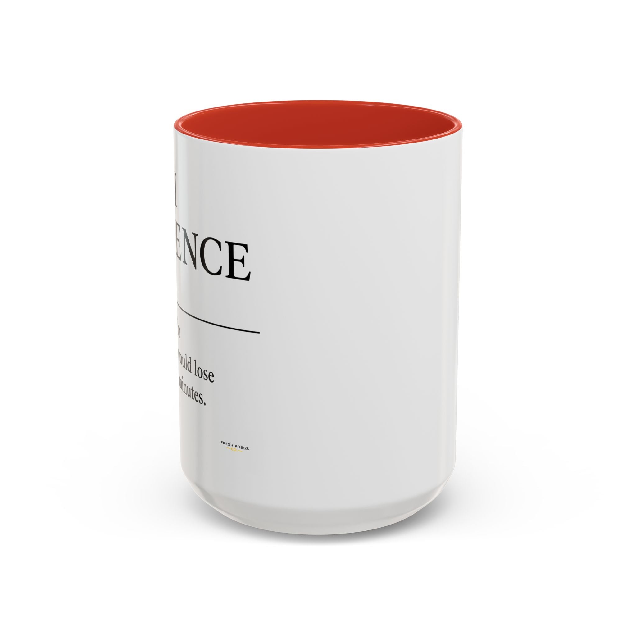 Stay Pressed Coffee Mug — Funny Espresso Emoji Accent Ceramic Mug (11/15oz)