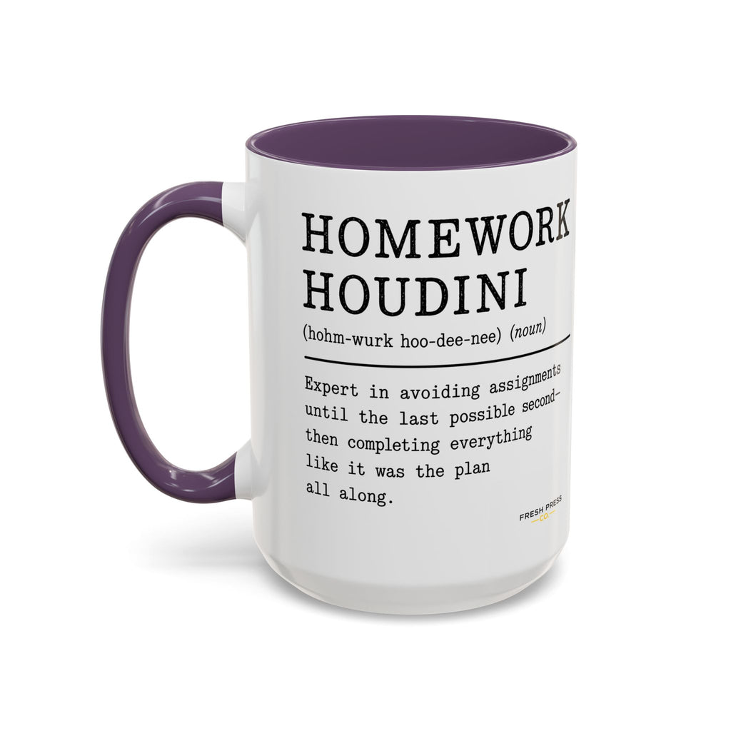 "Homework Houdini" Coffee Mug — Accent Mug