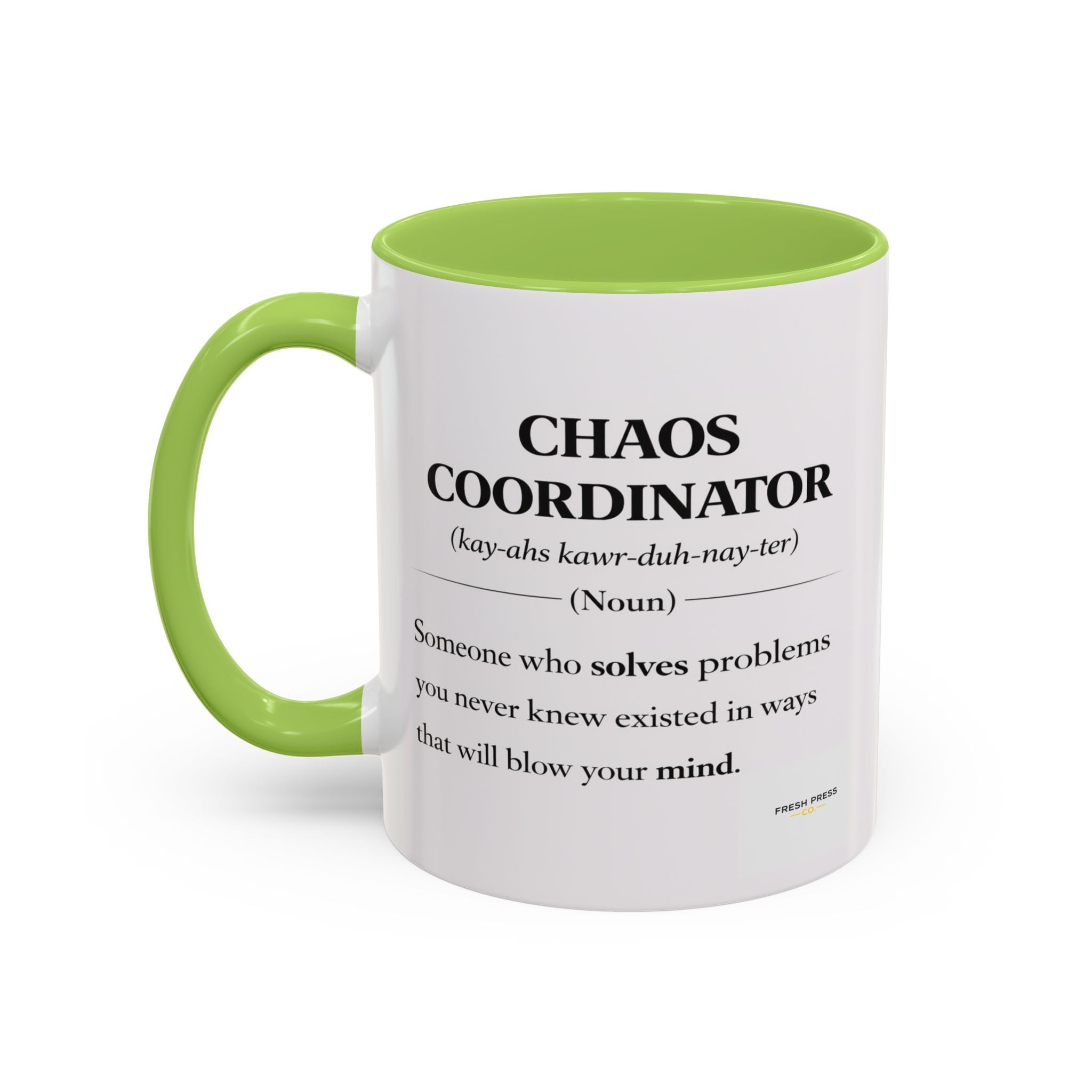 "Chaos Coordinator" Coffee Mug — Funny Definition Mug for Problem Solvers (11/15oz)