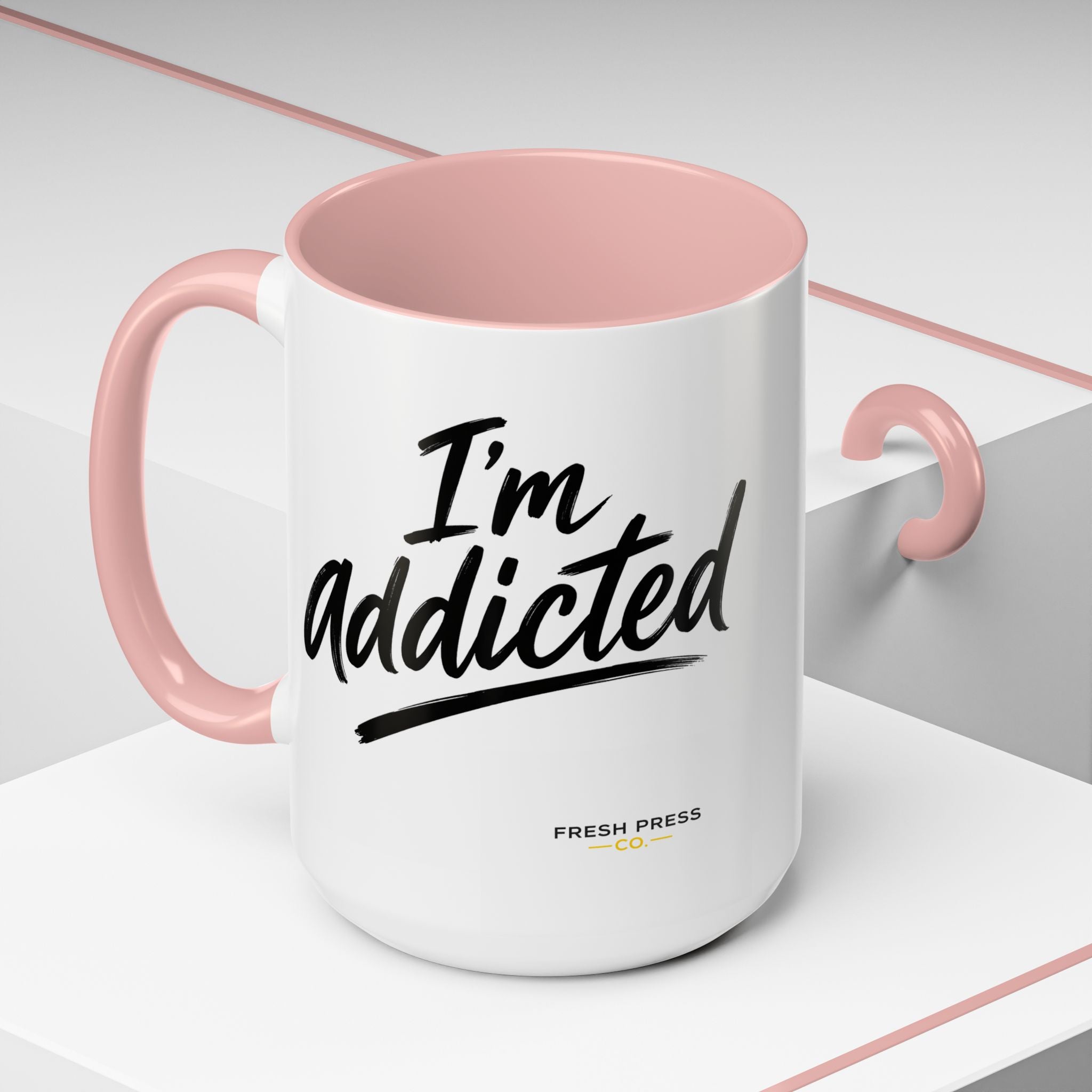 "Im Addicted" Coffee Mug – Funny Emoji Espresso Cup (11/15oz)