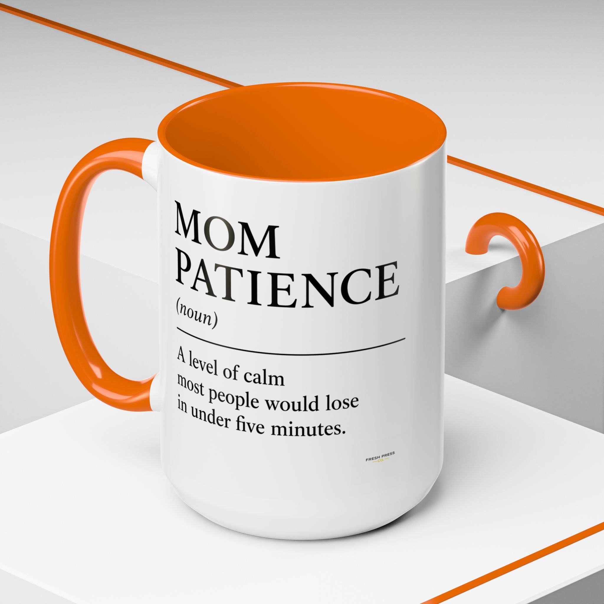 Stay Pressed Coffee Mug — Funny Espresso Emoji Accent Ceramic Mug (11/15oz)