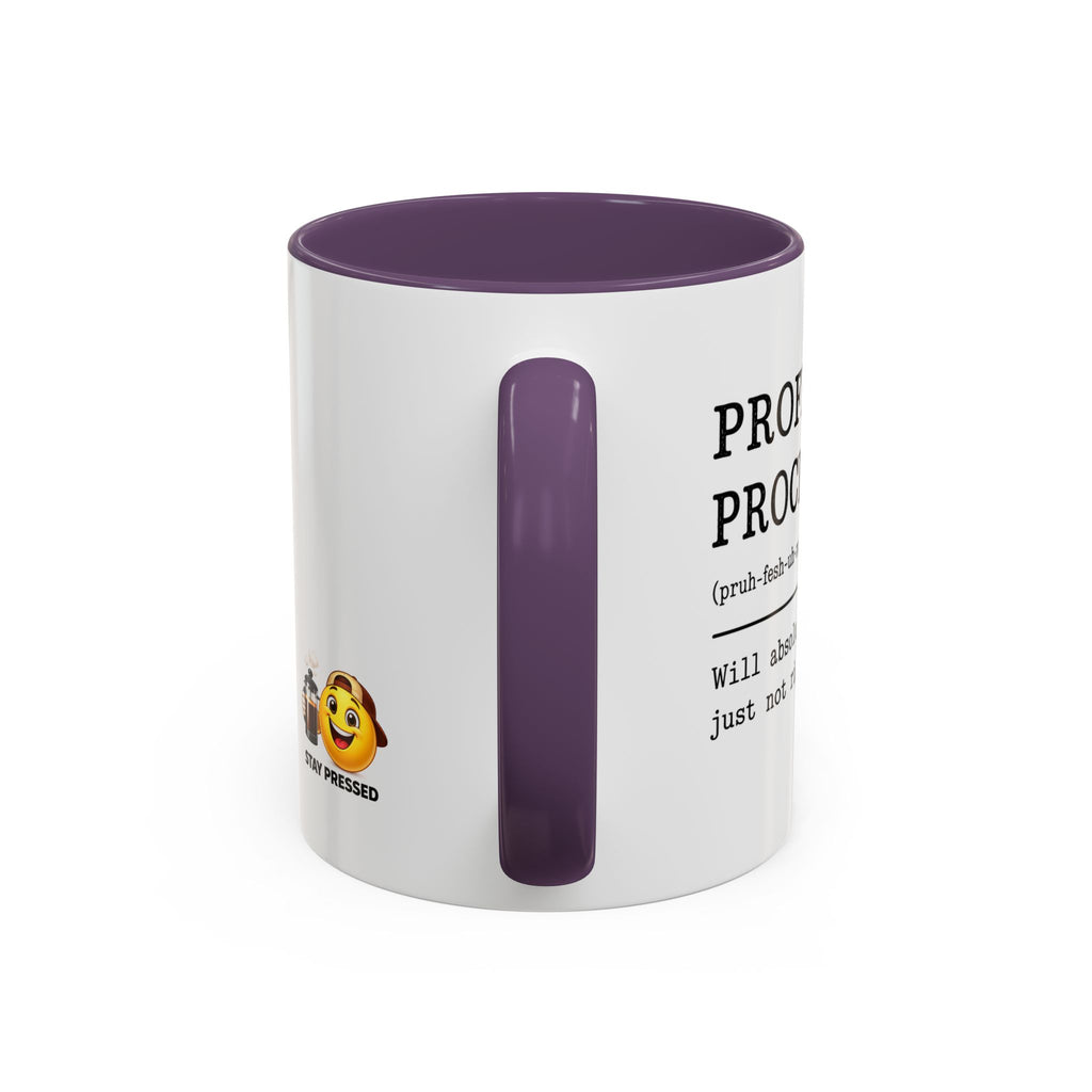 "Professional Procrastinator" Accent Coffee Mug — Funny Student Gift (11/15oz)