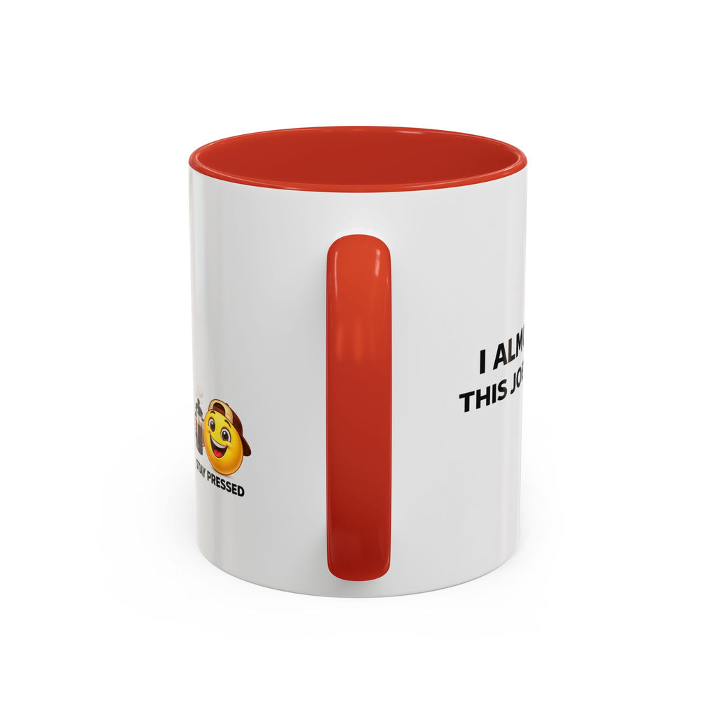 "I almost quit this job everyday" Espresso Mug — Funny Coffee Emoji Accent Mug (11/15 oz)