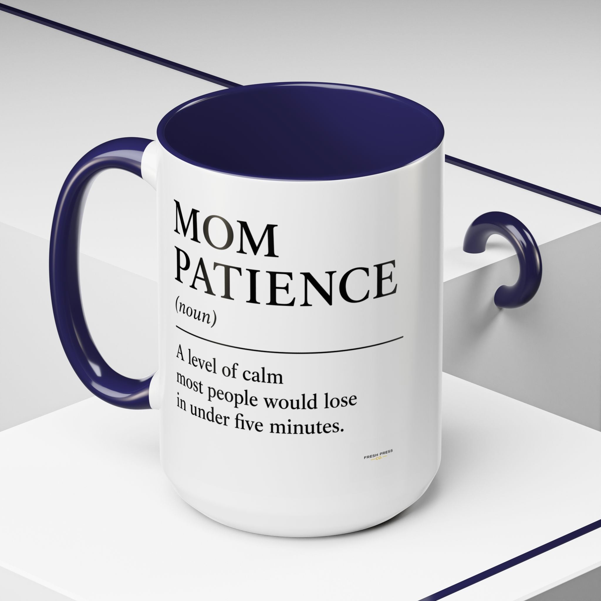 Stay Pressed Coffee Mug — Funny Espresso Emoji Accent Ceramic Mug (11/15oz)