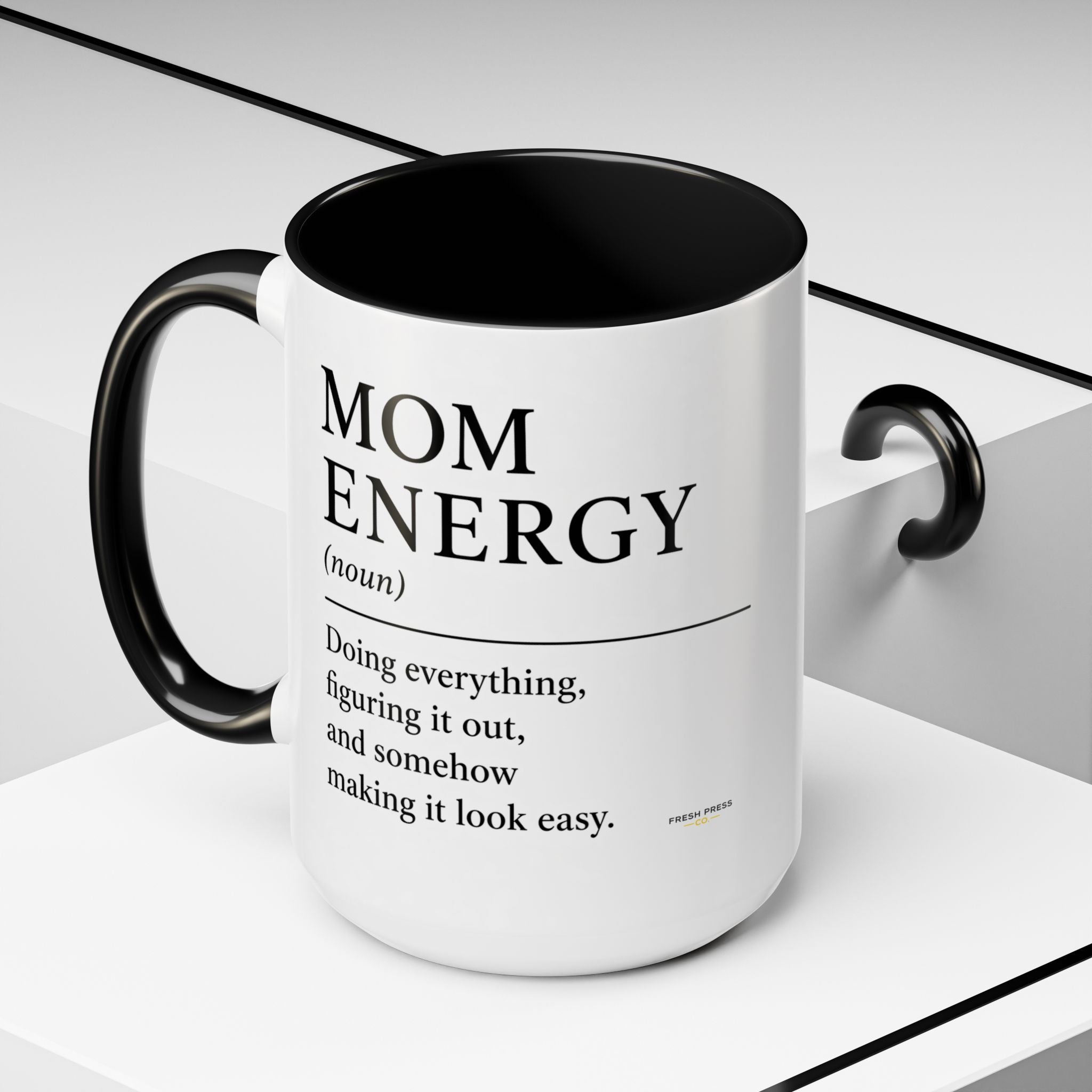 "Mom Energy" Coffee Mug —  Accent Mug (11/15oz)