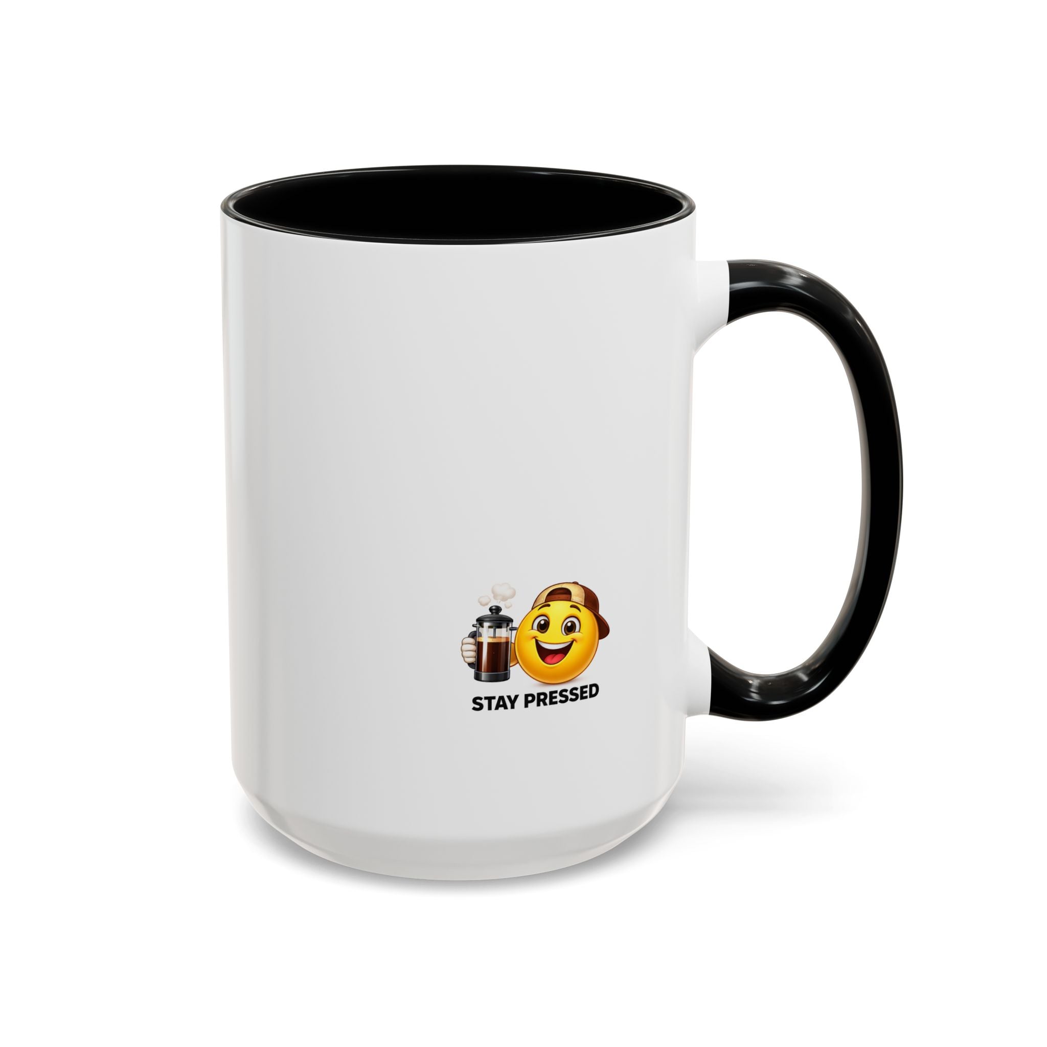 "I almost quit this job everyday" Espresso Mug — Funny Coffee Emoji Accent Mug (11/15 oz)