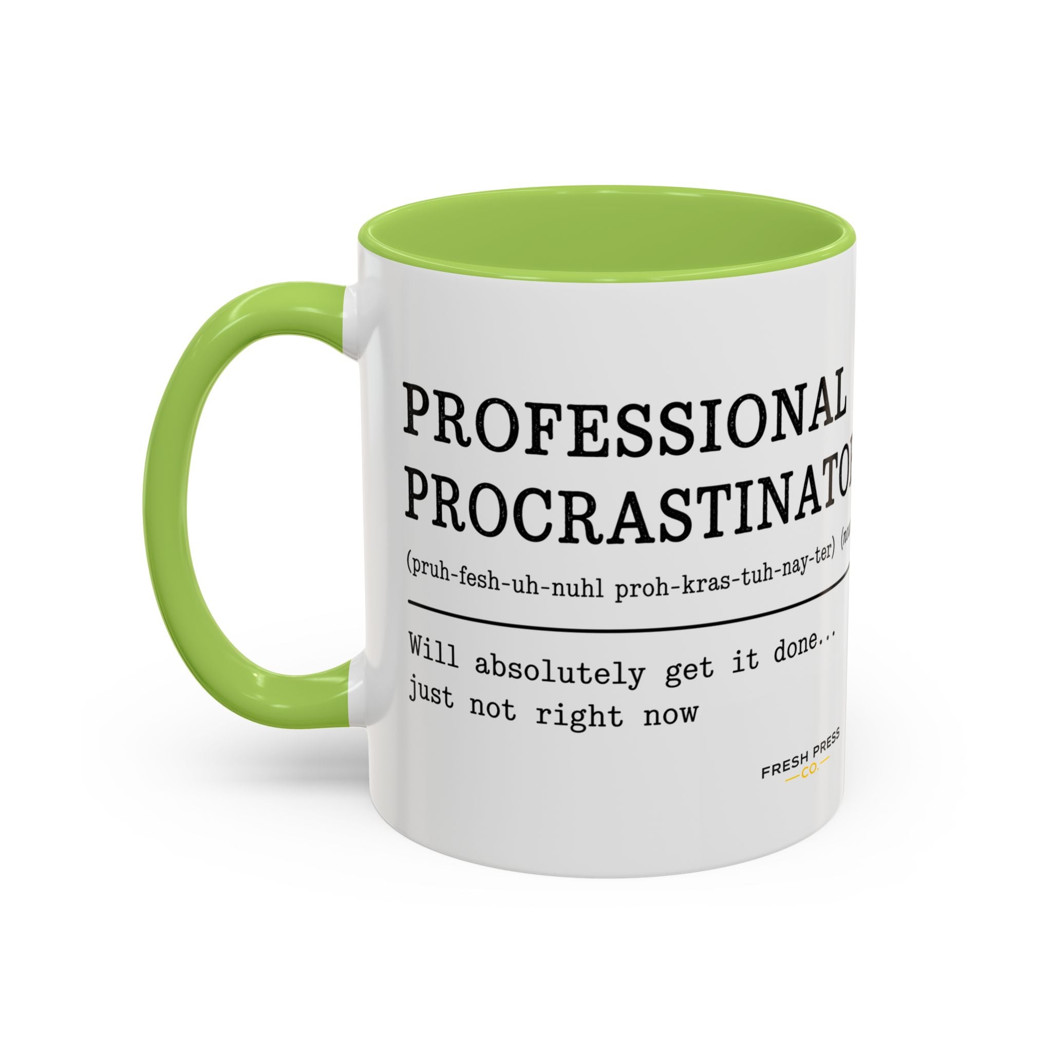 "Professional Procrastinator" Accent Coffee Mug — Funny Student Gift (11/15oz)