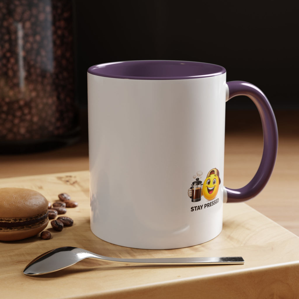 "I almost quit this job everyday" Espresso Mug — Funny Coffee Emoji Accent Mug (11/15 oz)