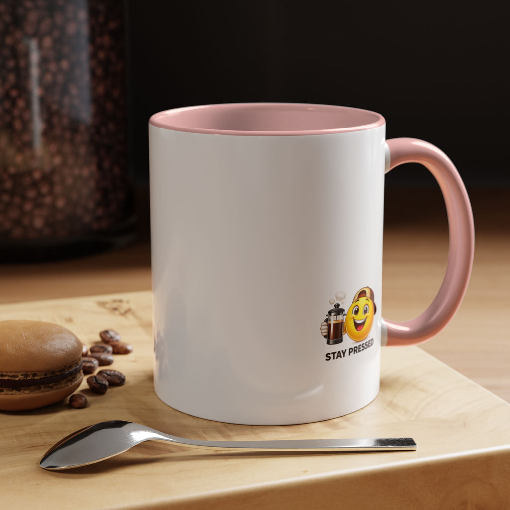 "I almost quit this job everyday" Espresso Mug — Funny Coffee Emoji Accent Mug (11/15 oz)
