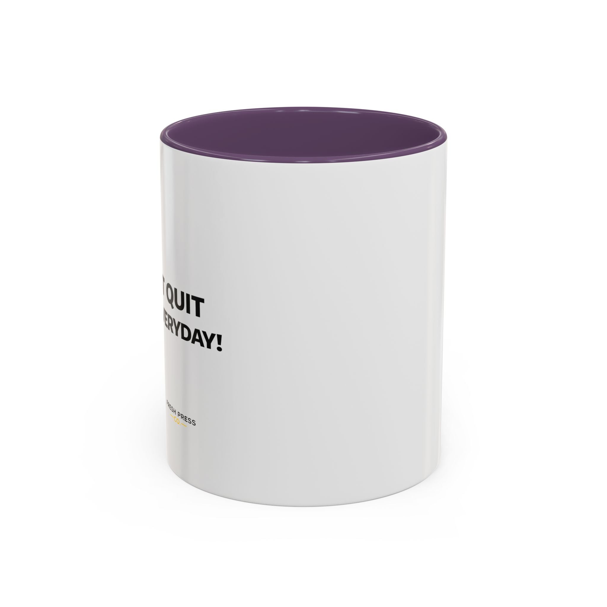 "I almost quit this job everyday" Espresso Mug — Funny Coffee Emoji Accent Mug (11/15 oz)