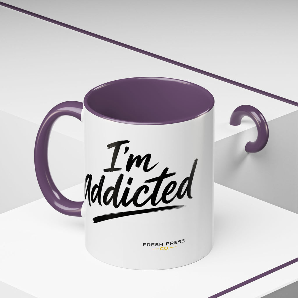 "Im Addicted" Coffee Mug – Funny Emoji Espresso Cup (11/15oz)