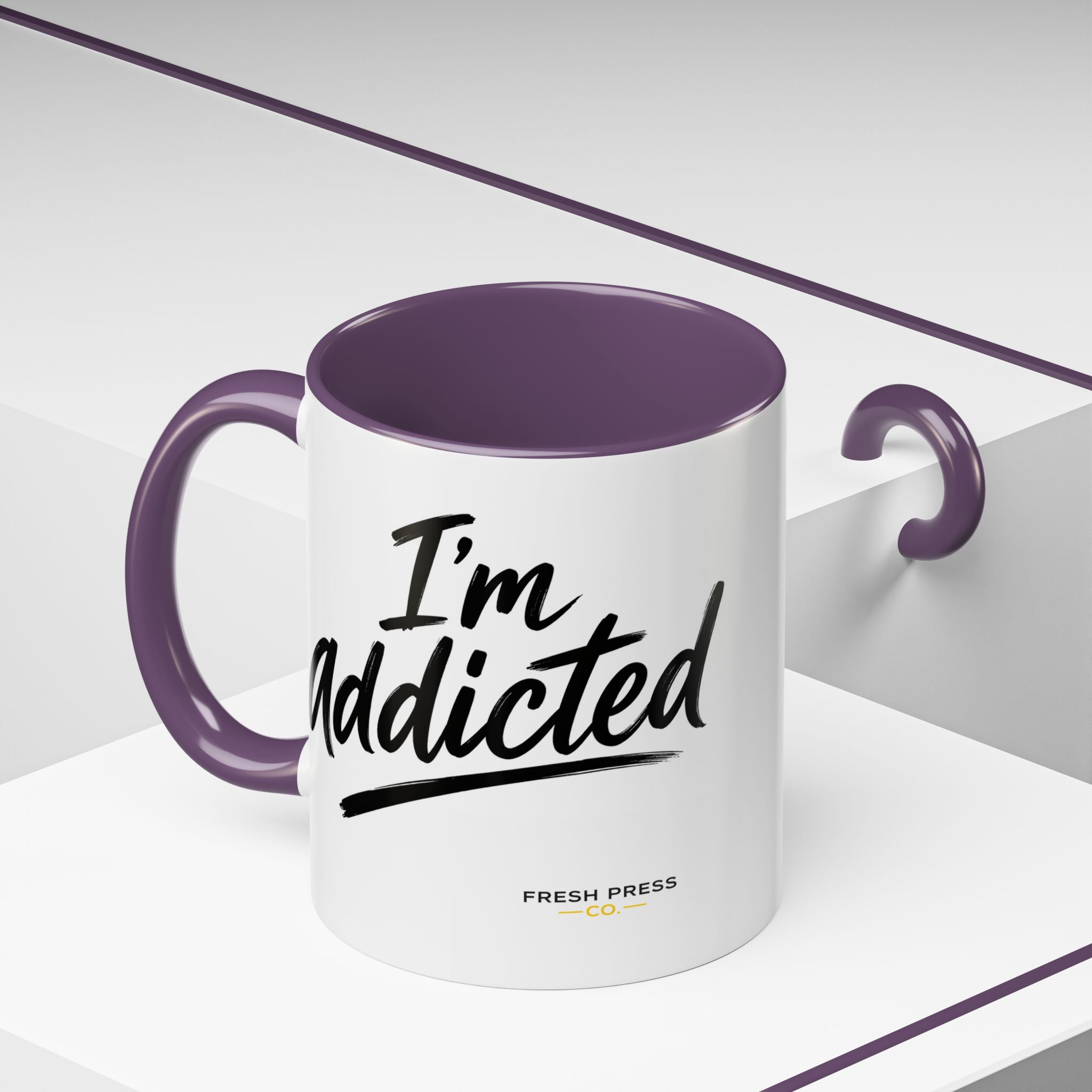 "Im Addicted" Coffee Mug – Funny Emoji Espresso Cup (11/15oz)