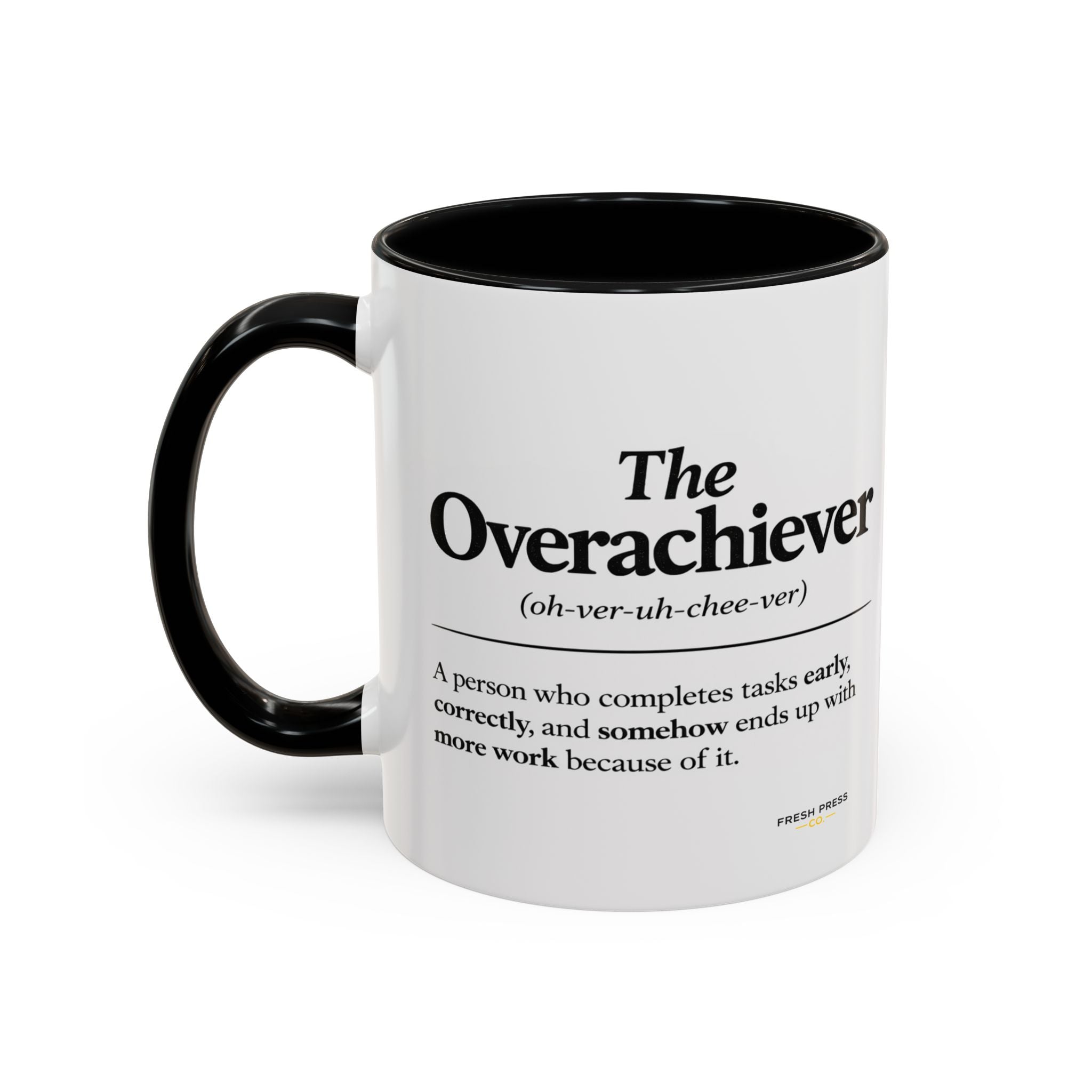 "The Overachiever" Coffee Mug - Barista Emoji Coffee Mug (11/15oz)