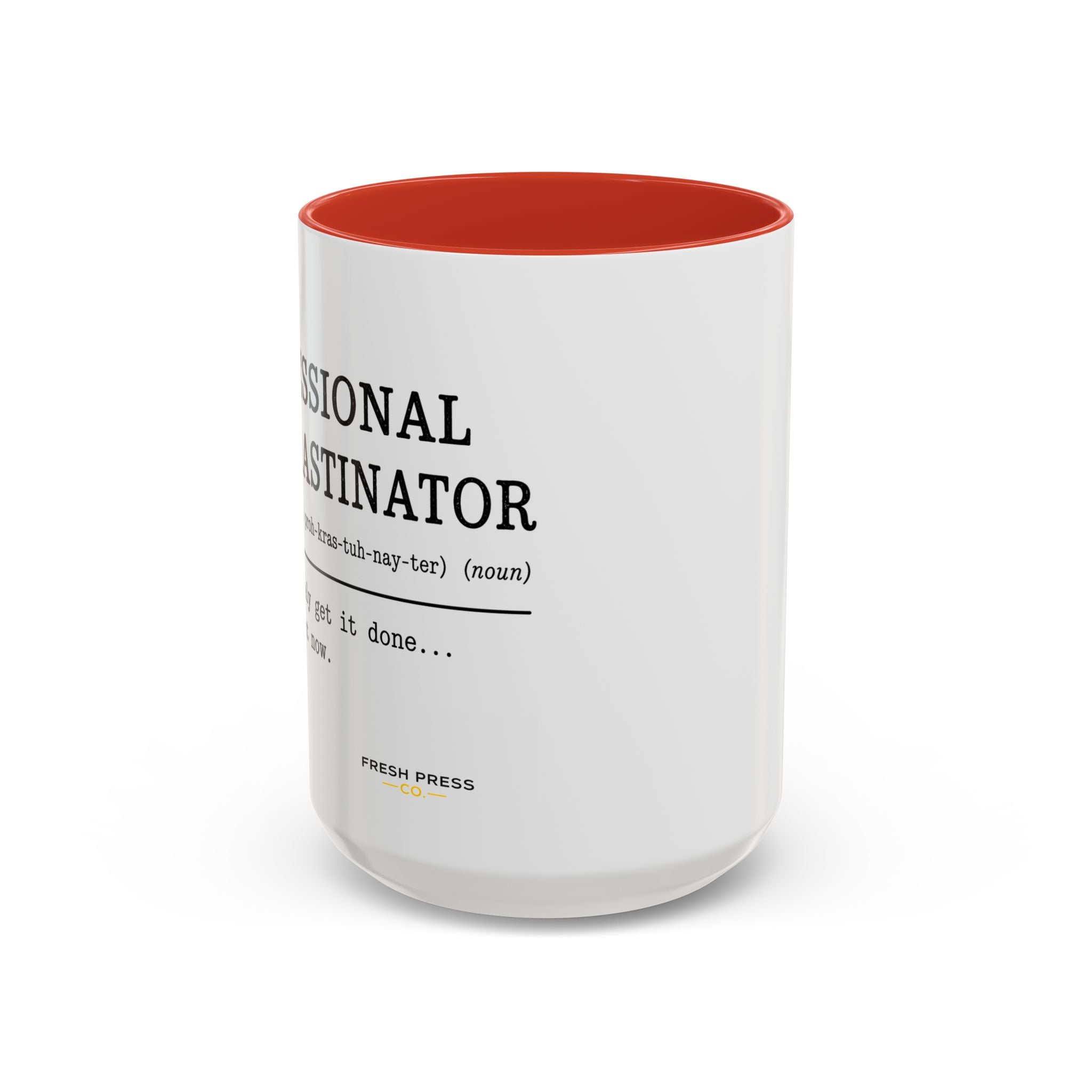 "Professional Procrastinator" Accent Coffee Mug — Funny Student Gift (11/15oz)