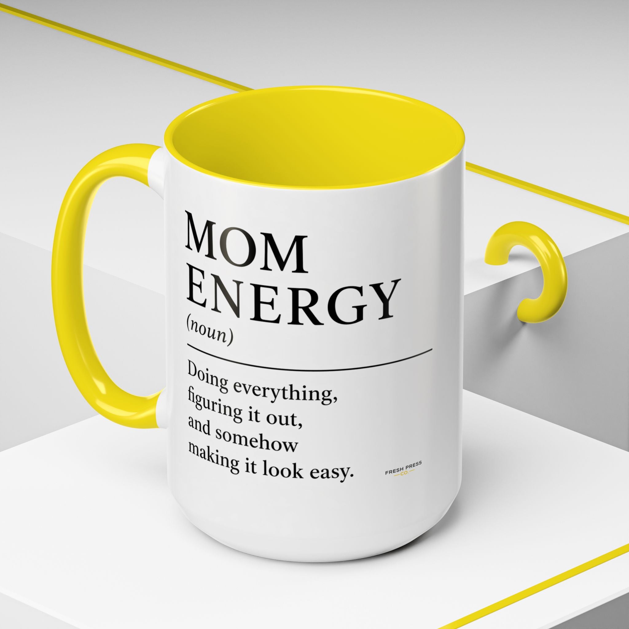 "Mom Energy" Coffee Mug —  Accent Mug (11/15oz)