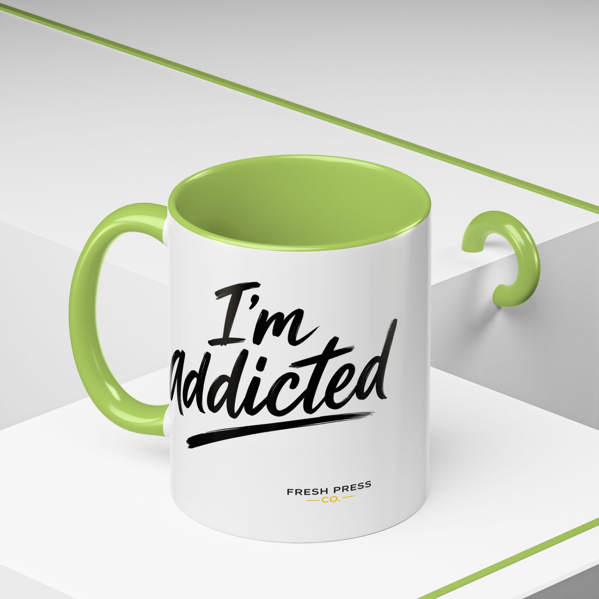 "Im Addicted" Coffee Mug – Funny Emoji Espresso Cup (11/15oz)