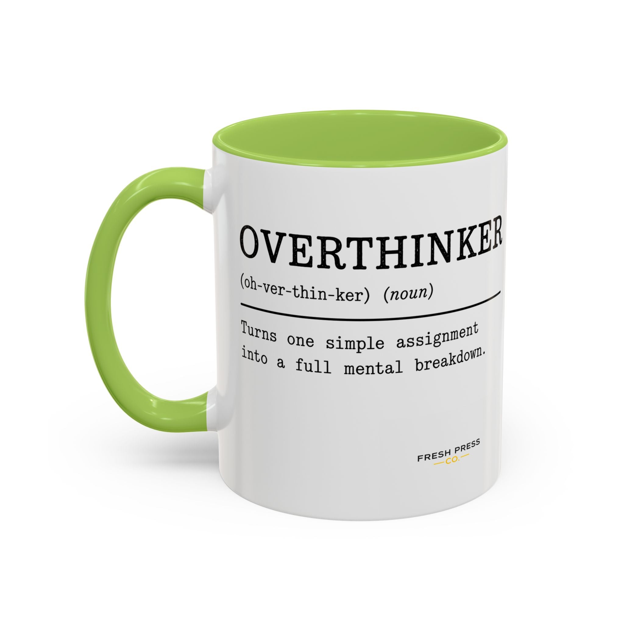"Overthinker" Coffee Mug — Funny Accent Mug (11/15 oz)