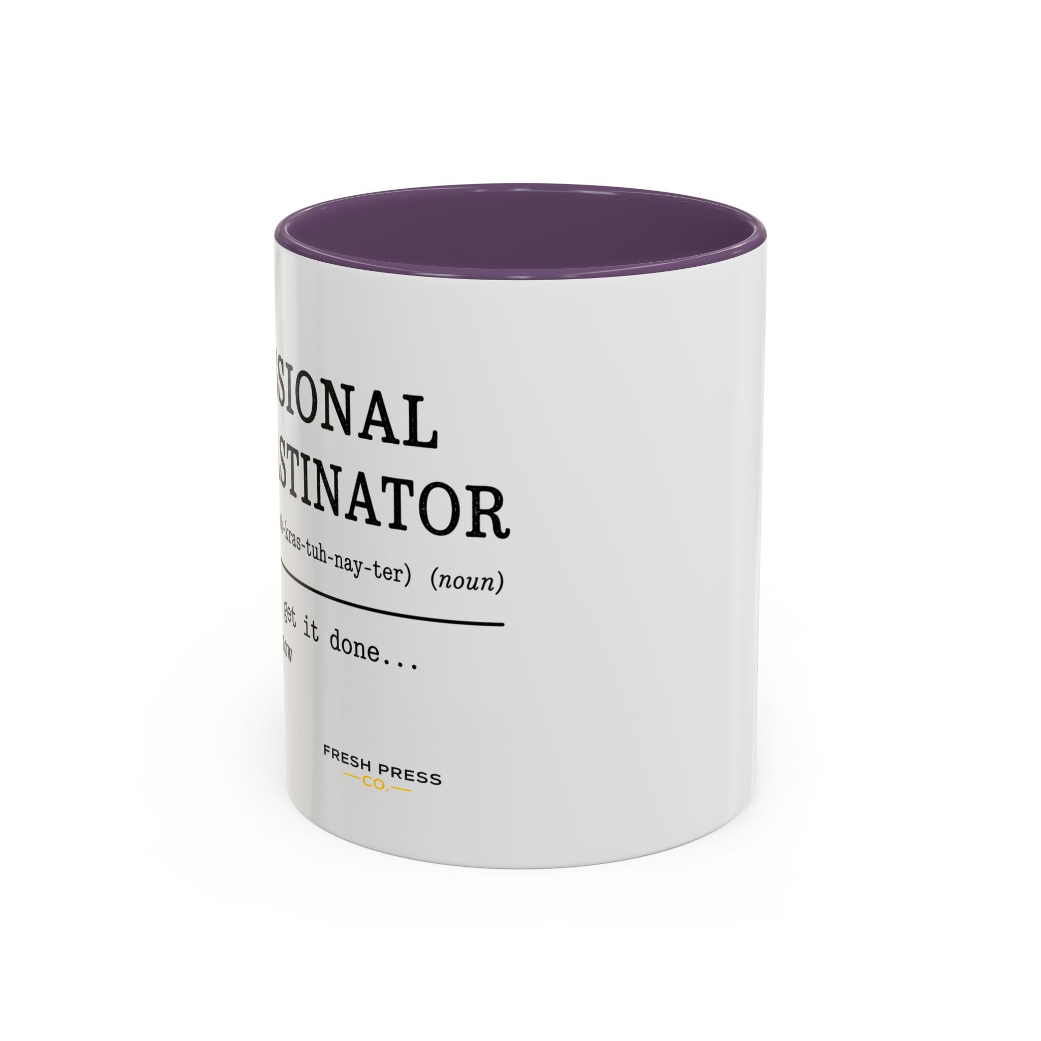 "Professional Procrastinator" Accent Coffee Mug — Funny Student Gift (11/15oz)