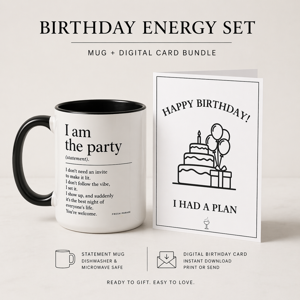The Birthday Energy Set (Mug + Digital Card)