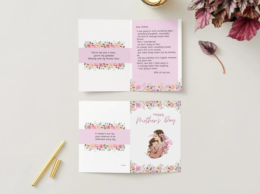Honest Mothers Day Card (Digital Download) – Funny & Thoughtful (Folded Card)
