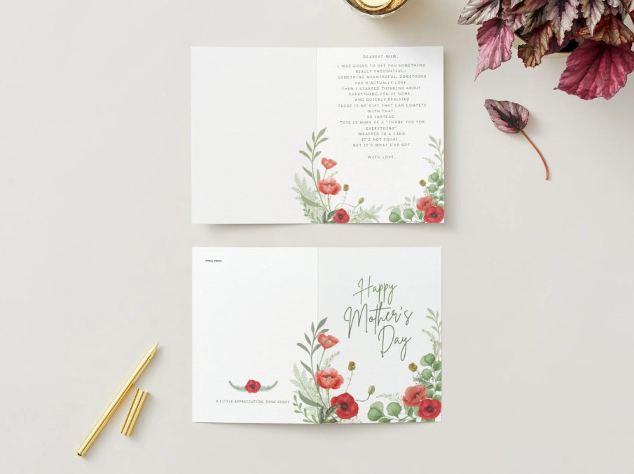 Funny Mother’s Day Card – A Real Thank You (Digital Download) – (Folded Card)