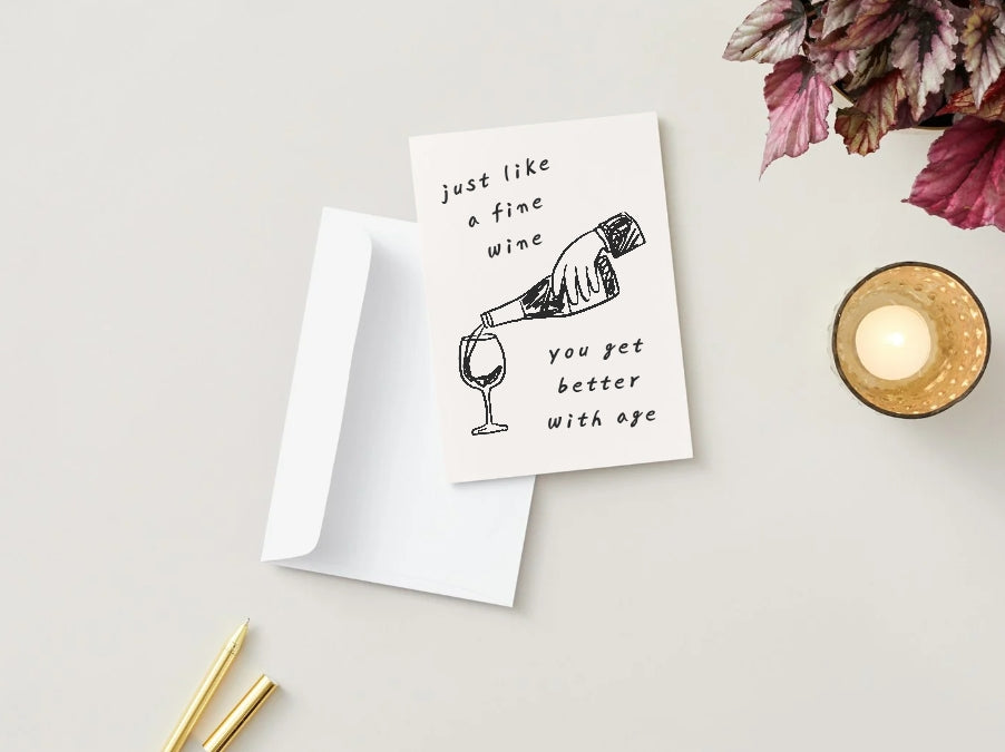 Funny Birthday Card (Digital Download) – My Presence Is the Gift (Folded Card)
