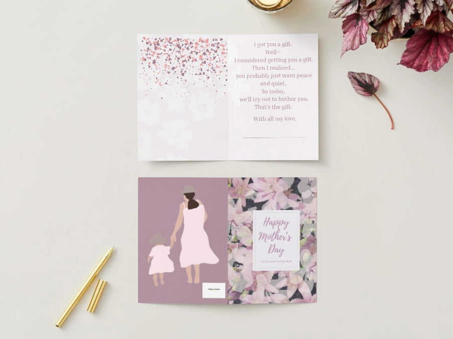 Funny Mother’s Day Card (Digital Download) – Peace and Quiet (Folded Card)